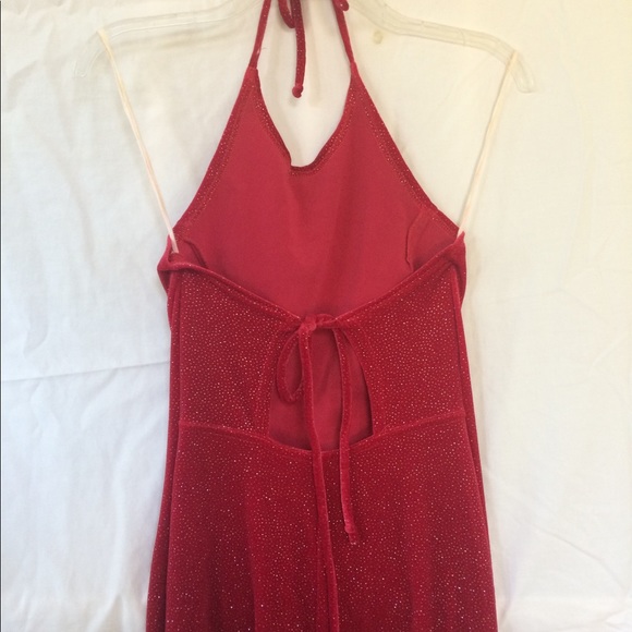 Red with silver sparkle evening gown by Jump - Picture 6 of 8